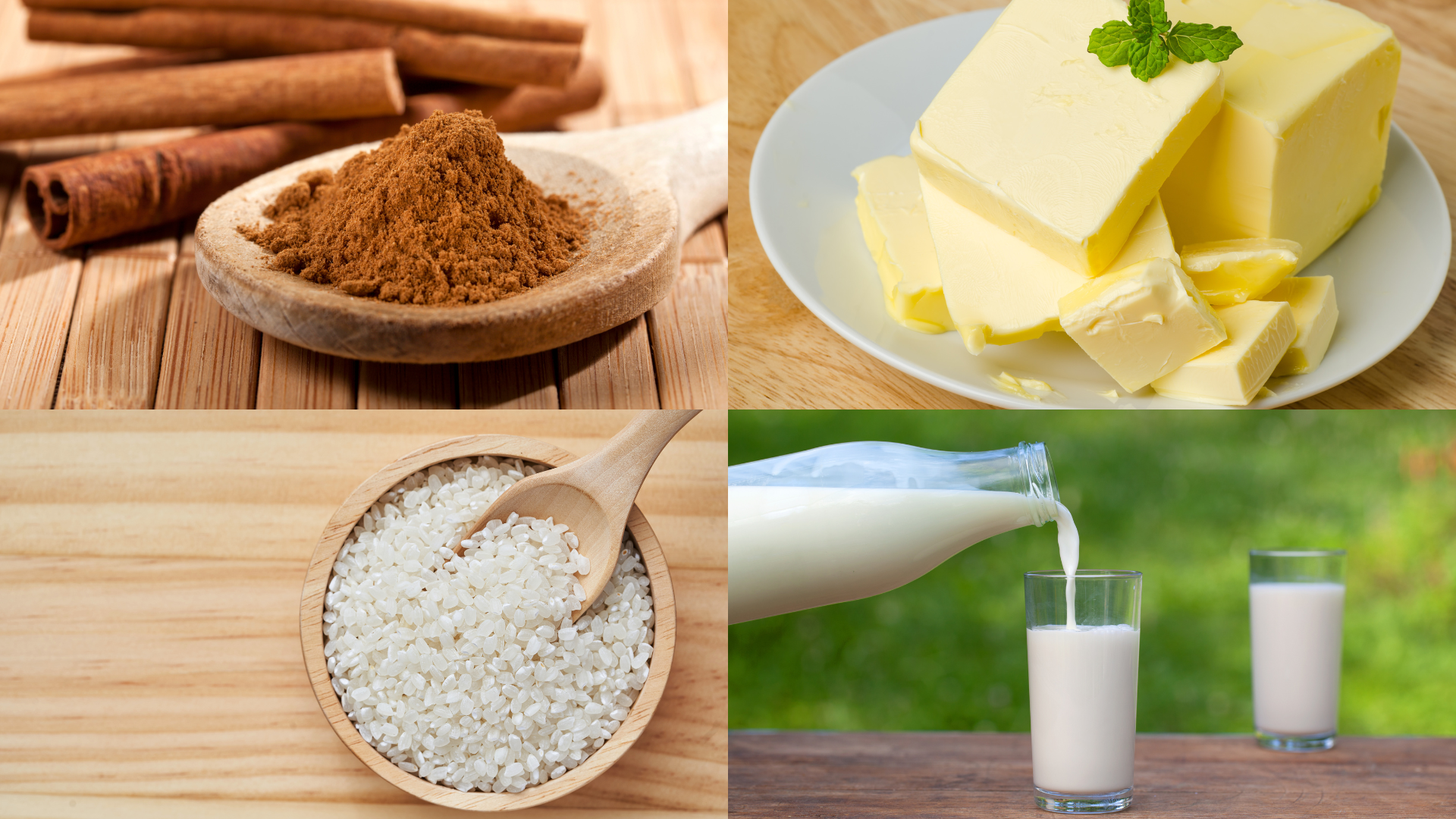 ingredients for Salted Caramel Rice Pudding