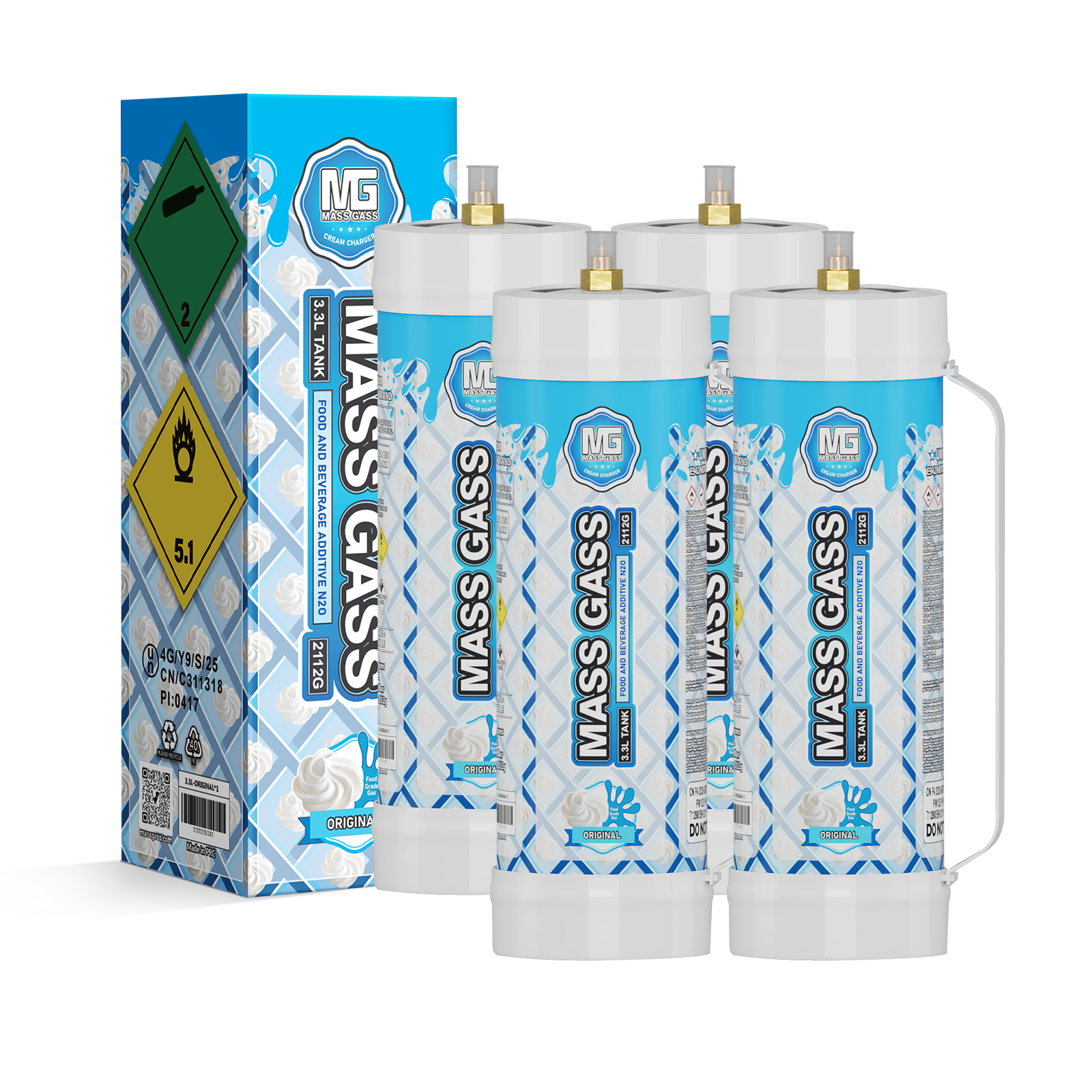 MassGass Original Flavor Whipped Nitrous Oxide Cream Chargers