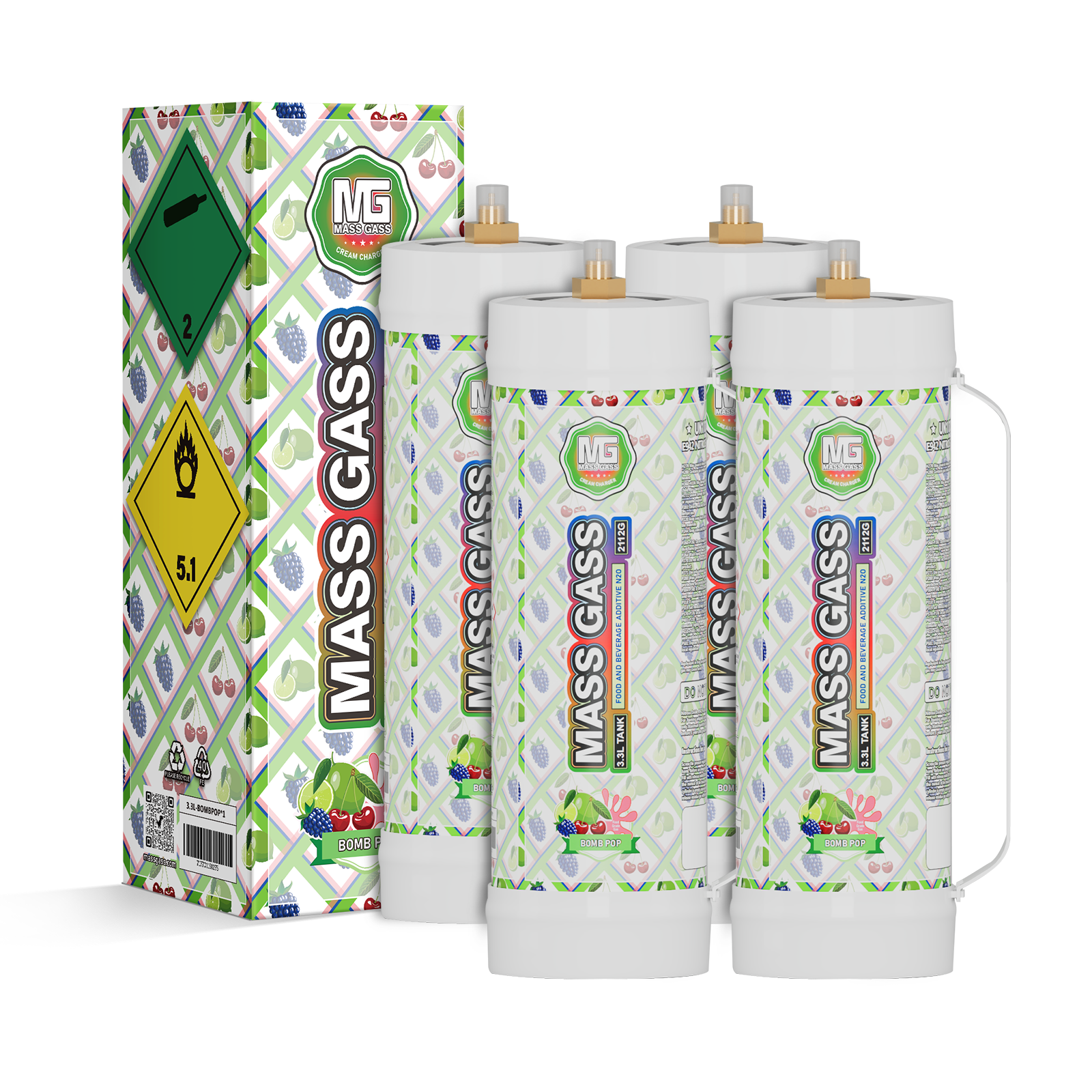 MassGass Bomb Pop Flavor Whipped Cream Chargers