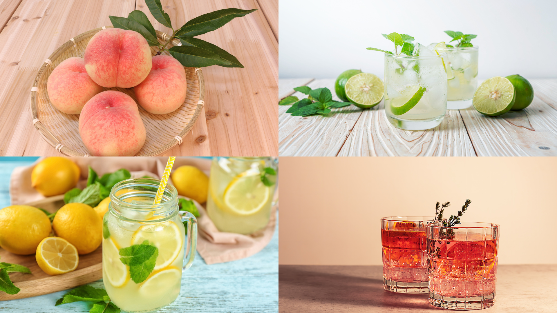 ingredients for Sparkling Peach Cocktail