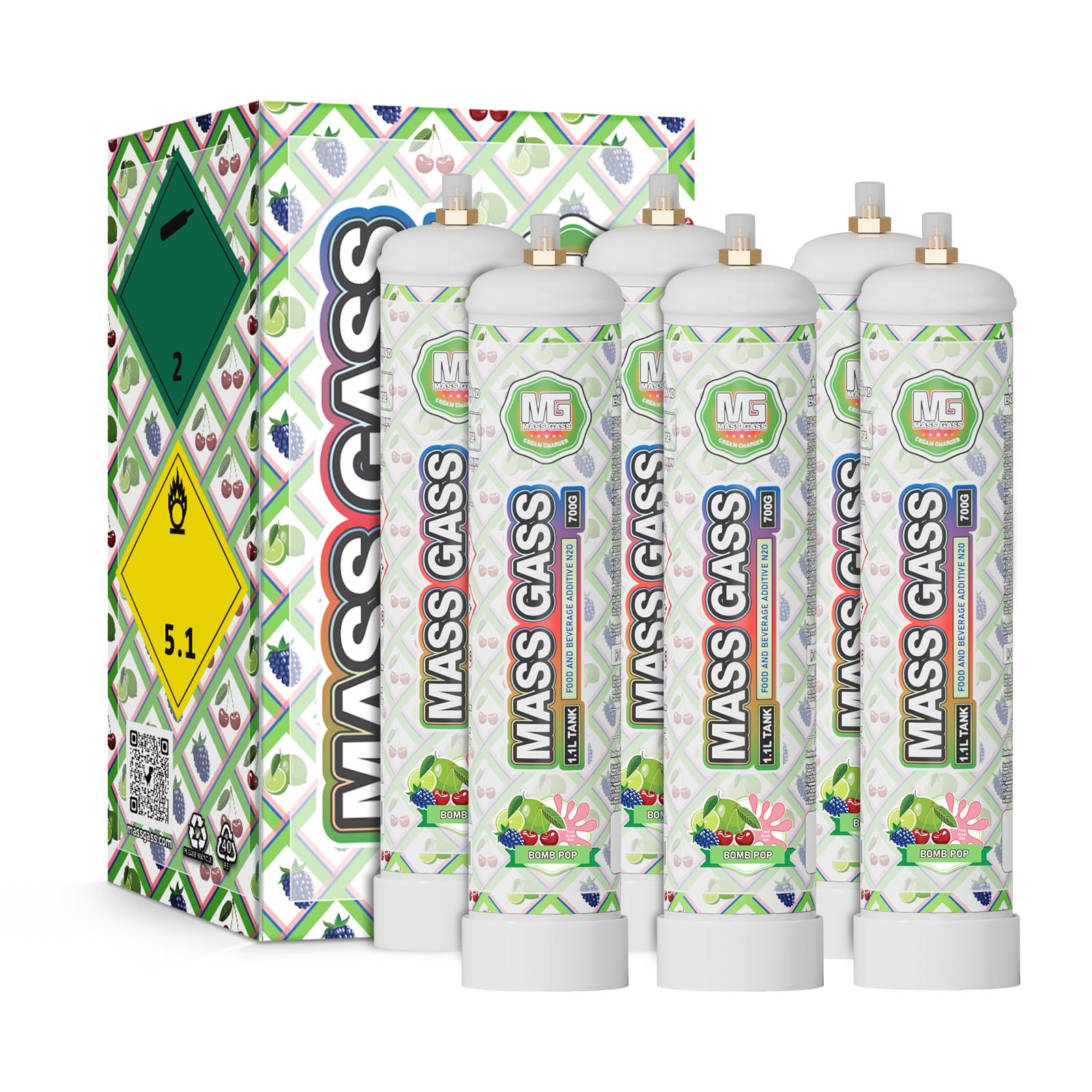 MassGass Bomb Pop Flavor Whipped Cream Chargers