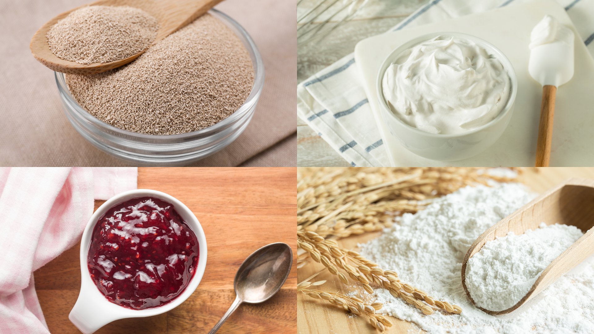 ingredients for Baked Cream Buns with Jam