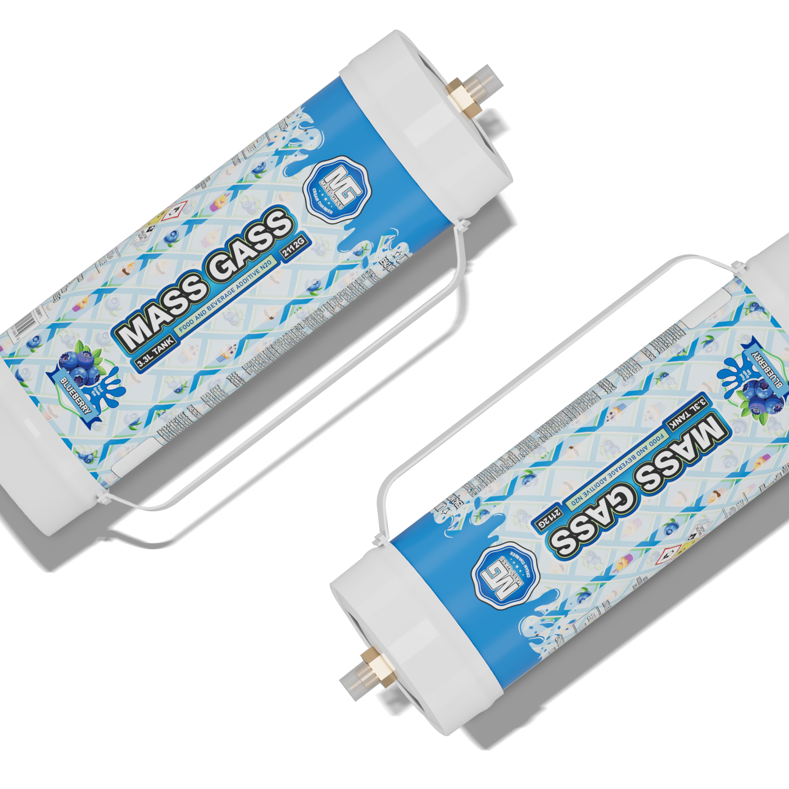 MassGass 3.3L/2112g -Bluberry Flavor Whipped Cream Chargers