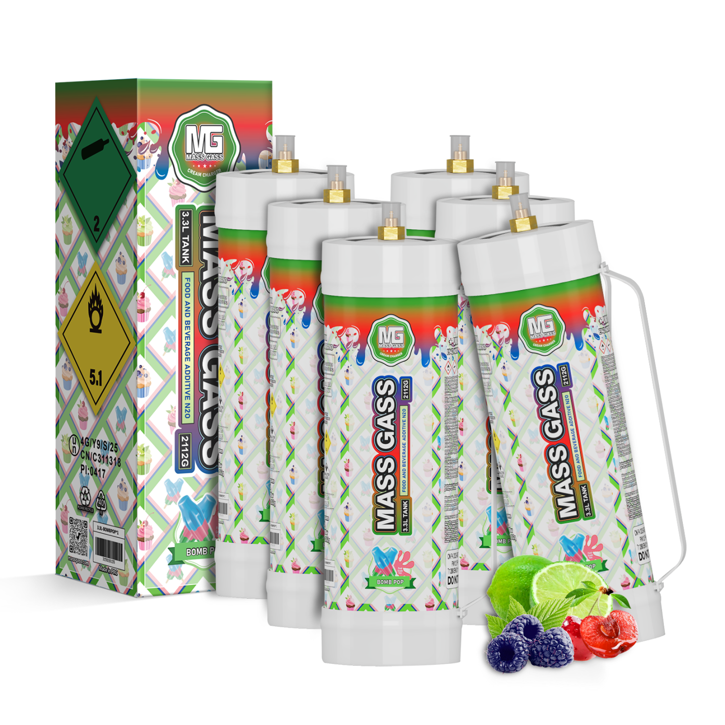 MassGass 3.3L/2112g -Bombpop Flavor Whipped Cream Chargers