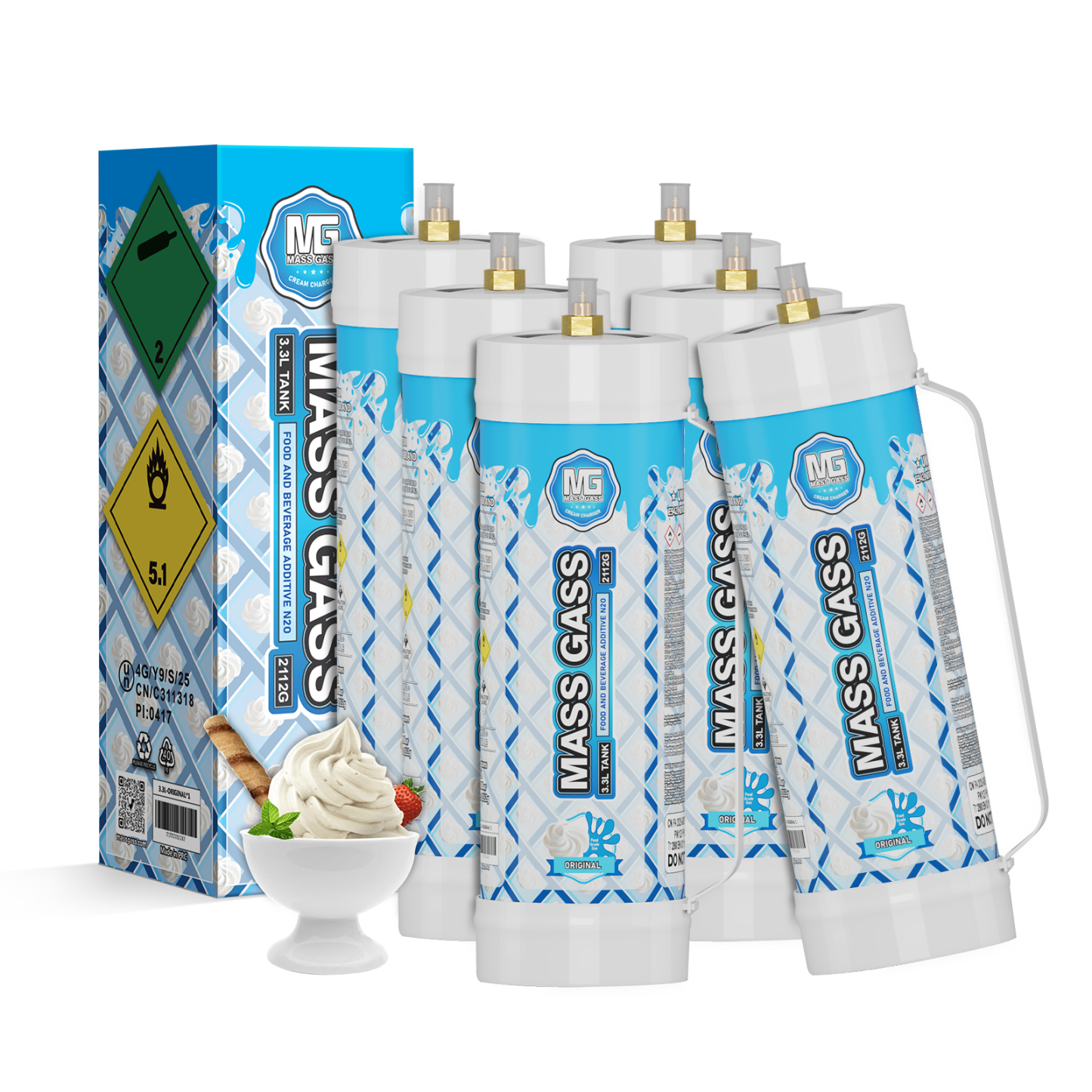 MassGass 3.3L/2112g -Original Flavor Whipped Cream Chargers