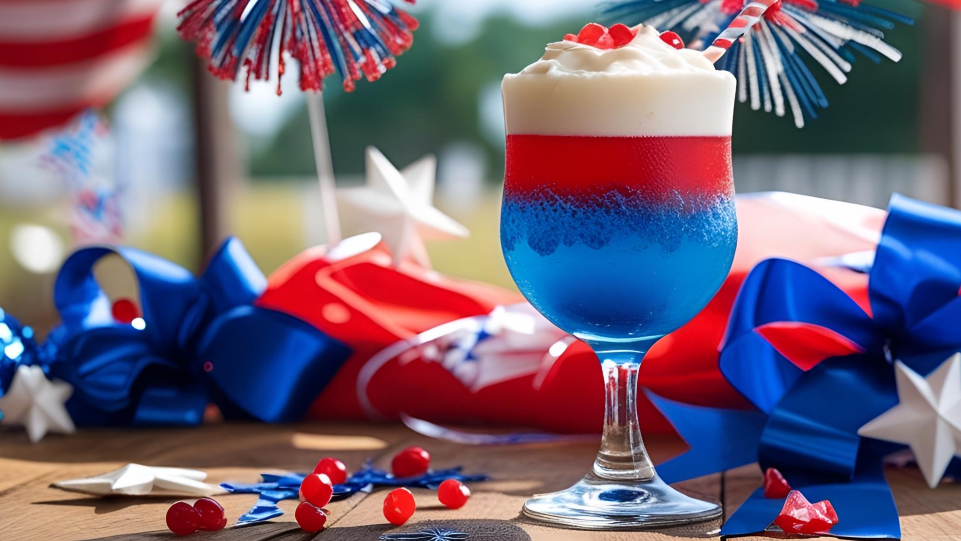 red and blue cocktail