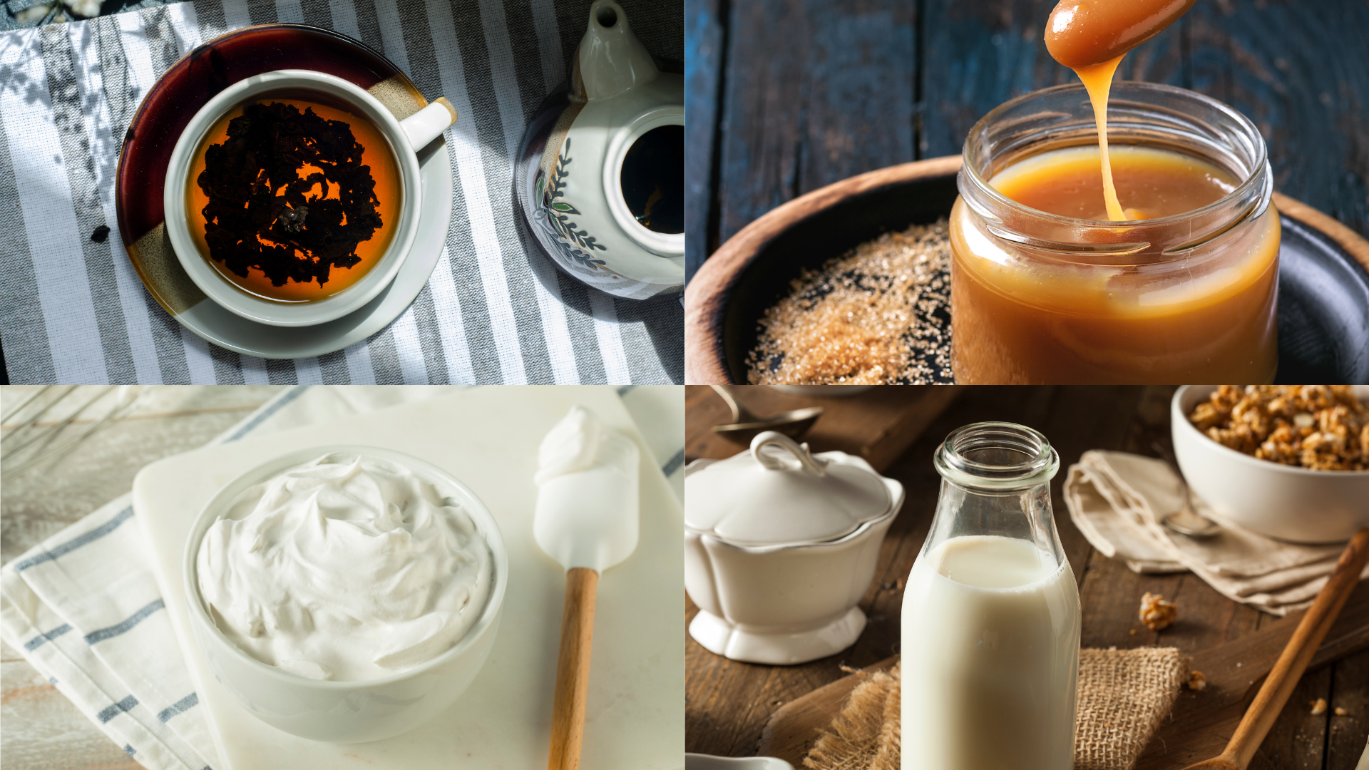 ingredients for Salted Caramel Milk Cap Tea