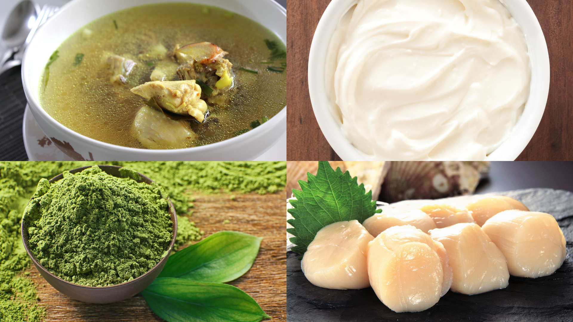 ingredient for Seared Scallops with Savory Matcha Foam