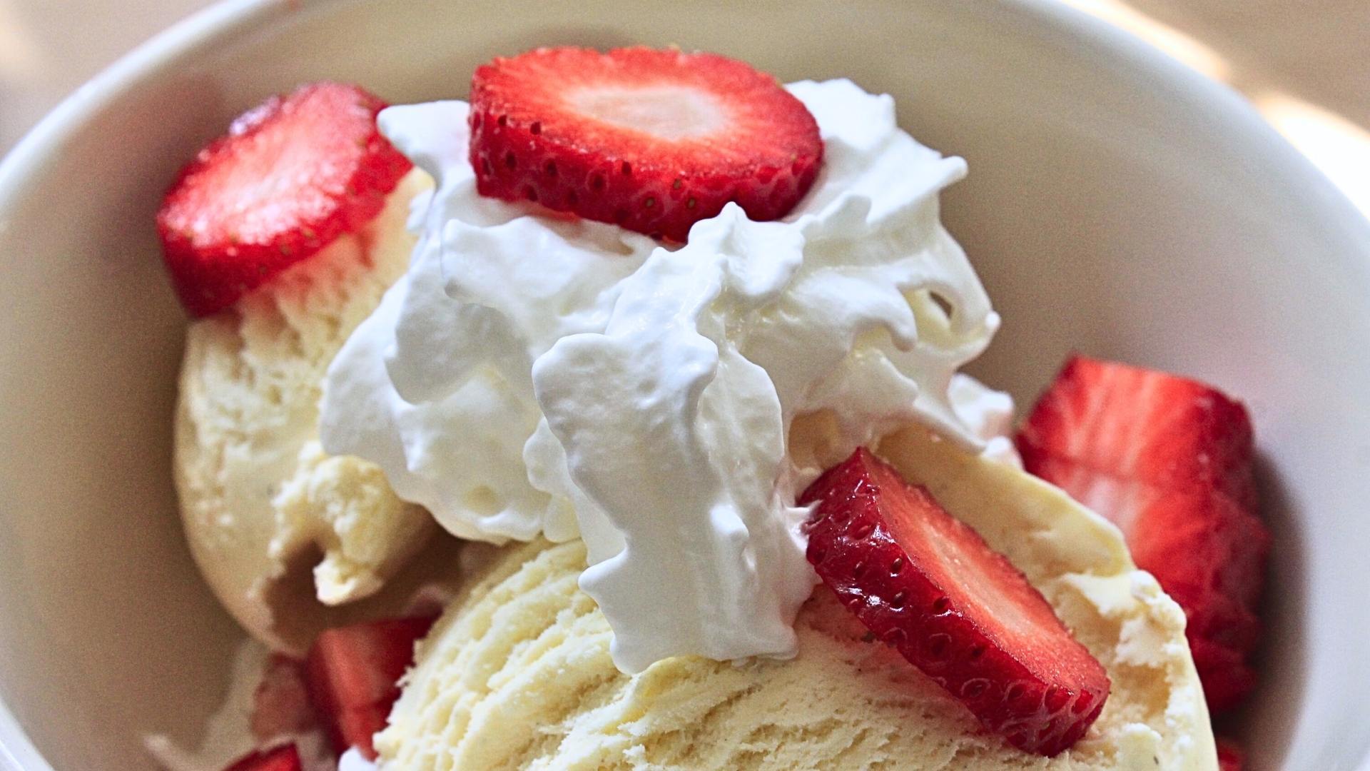 ice cream and fruit