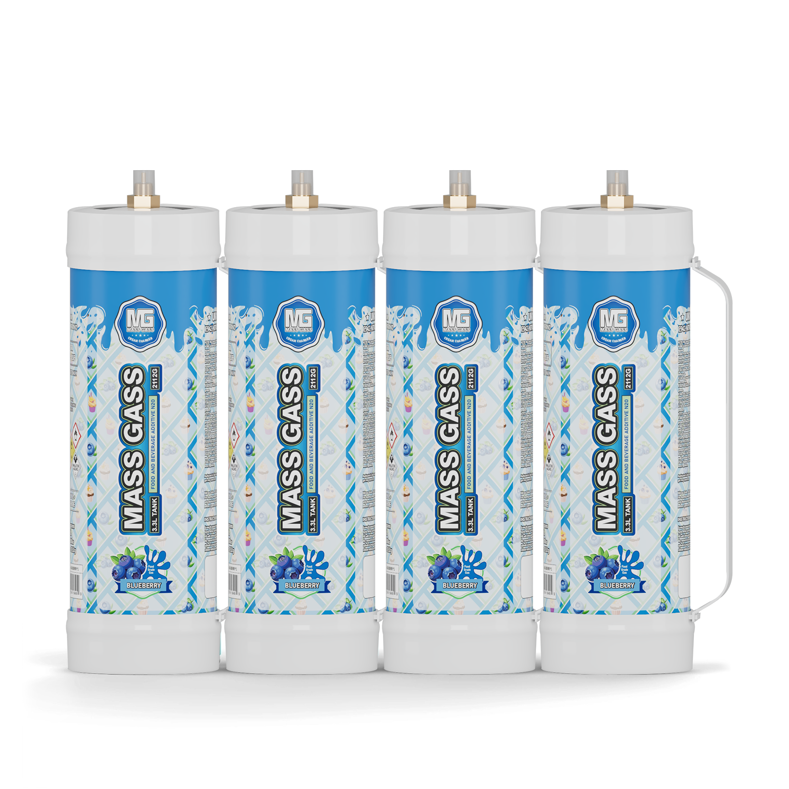 MassGass 3.3L/2112g -Bluberry Flavor Whipped Cream Chargers