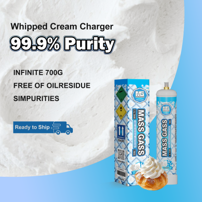 MassGass 1.1L/700g -Whipped Nitrous Oxide Cream Chargers Unflavored  · Professional Whipping · Smooth & Instant Results