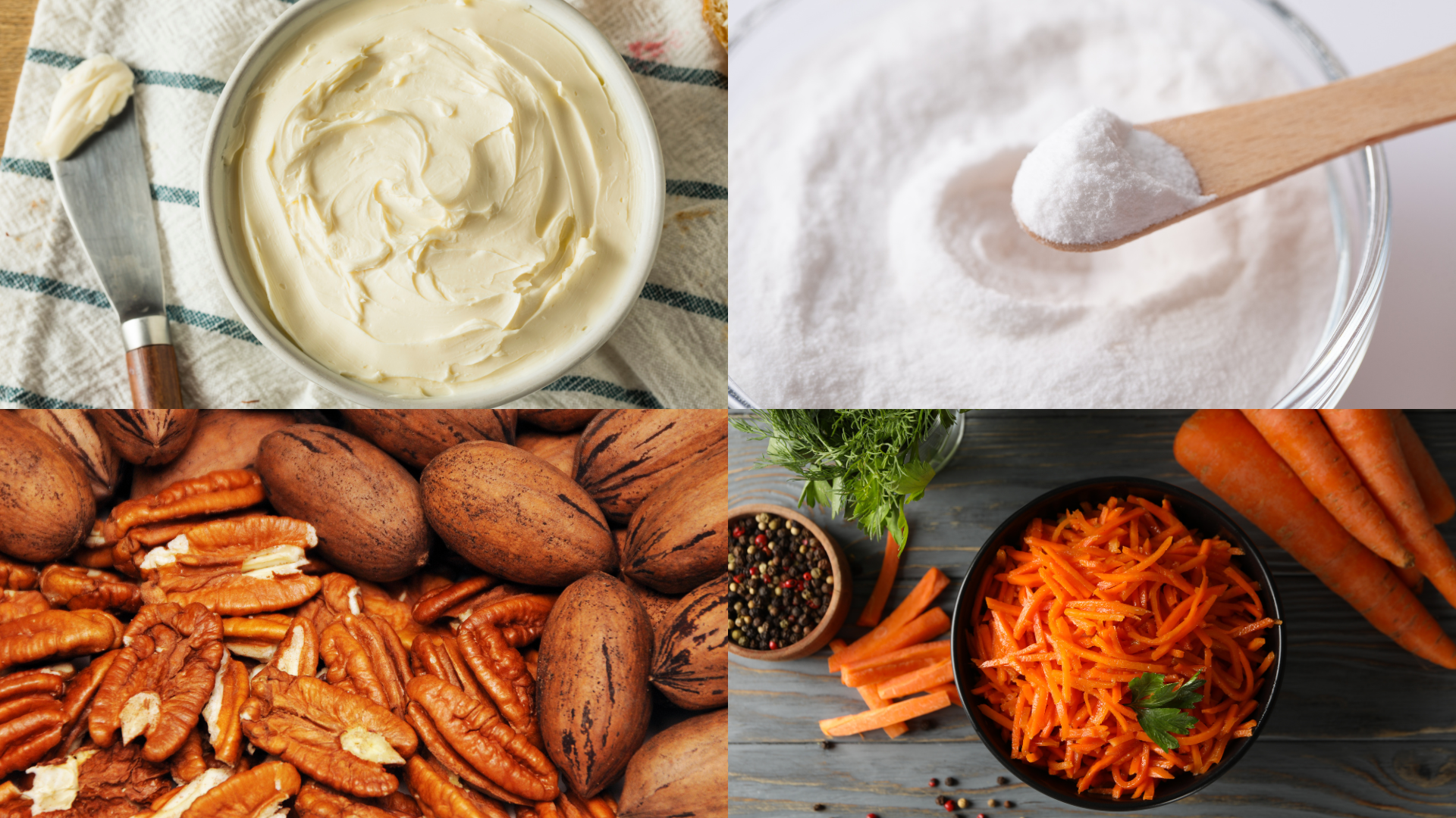 ingredients for Carrot Cake