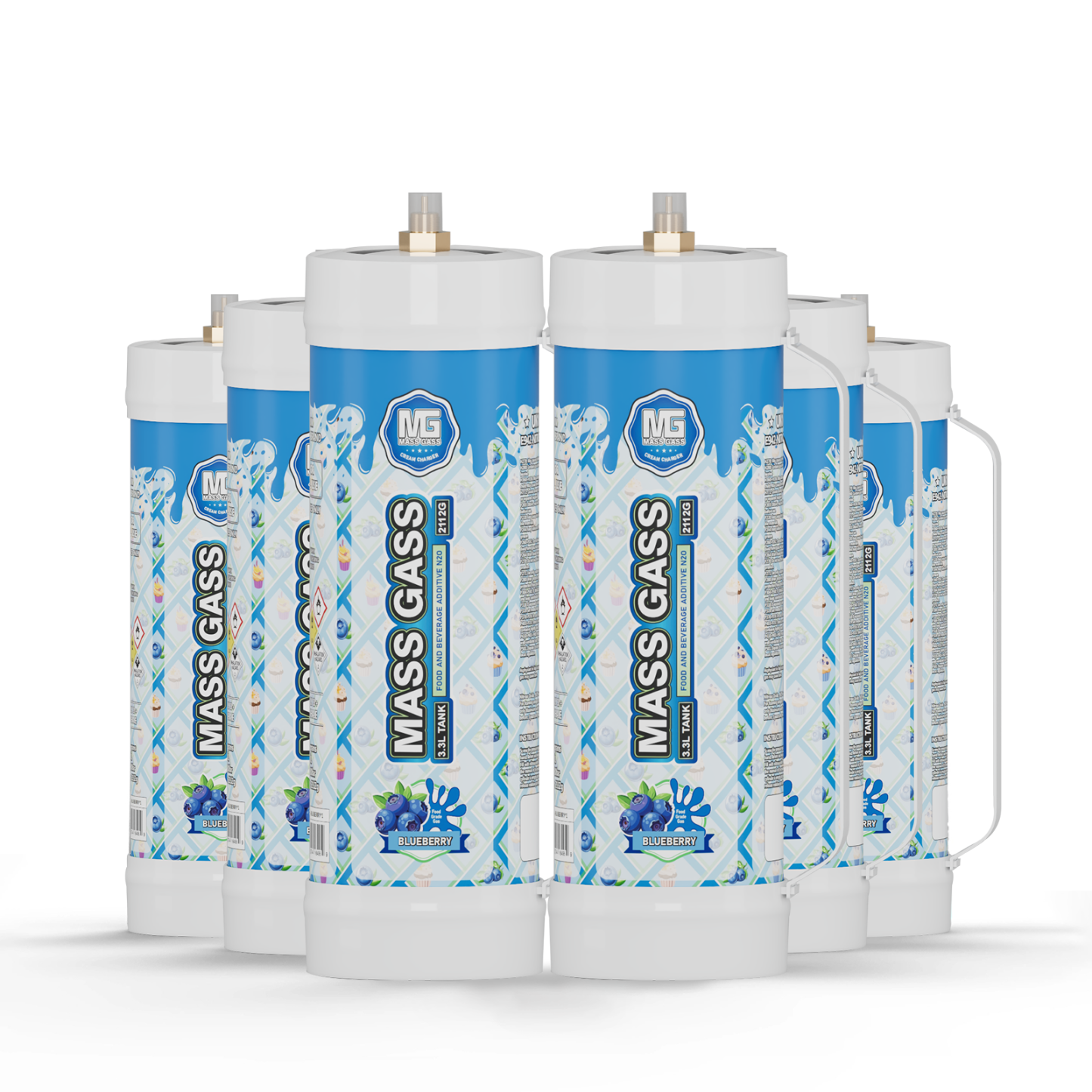 MassGass 3.3L/2112g -Bluberry Flavor Whipped Cream Chargers