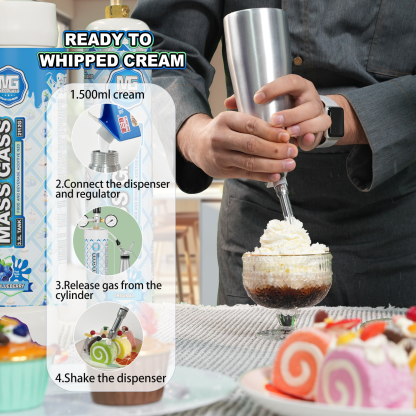 MassGass 3.3L/2112g -Bluberry Flavor Whipped Cream Chargers