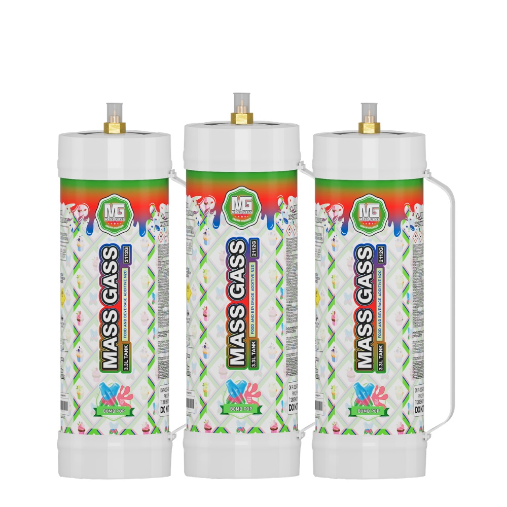 MassGass 3.3L/2112g -Bombpop Flavor Whipped Nitrous Oxide Cream Charger Tanks