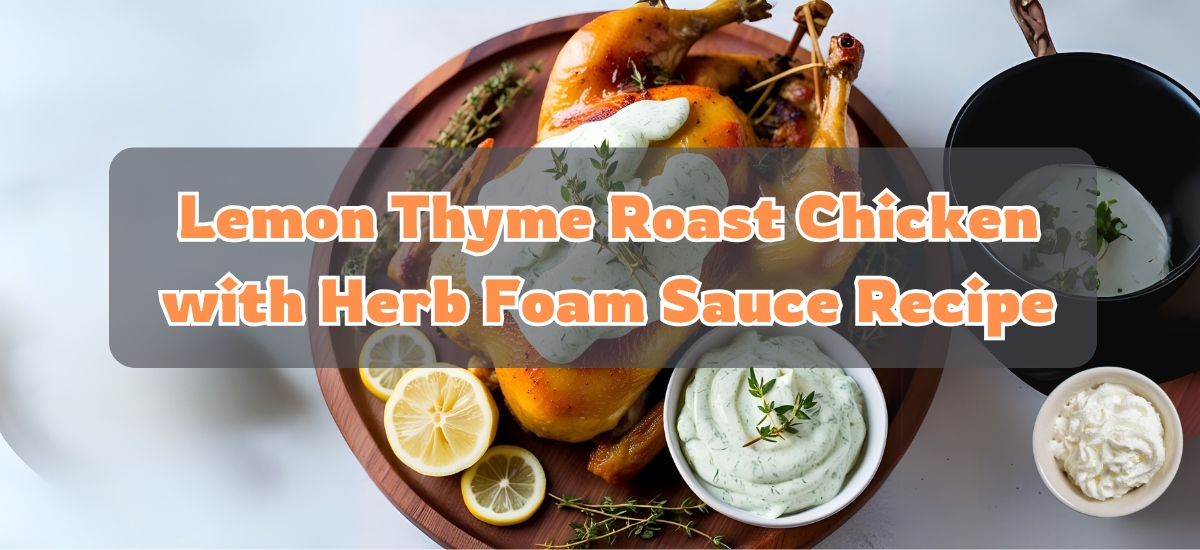 Lemon Thyme Roast Chicken with Herb Foam Sauce Recipe
