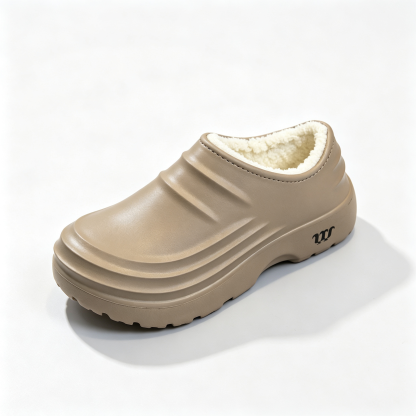Plush Fleece Lining Rugged Non‑Slip Winter Slip‑On Shoes