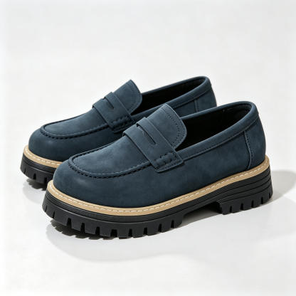 Chic Platform Lug Sole Women’s Loafers, Versatile Slip-On Shoes for Work & Daily Wear