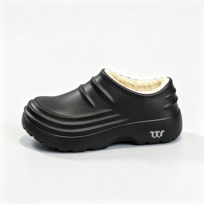 Plush Fleece Lining Rugged Non‑Slip Winter Slip‑On Shoes