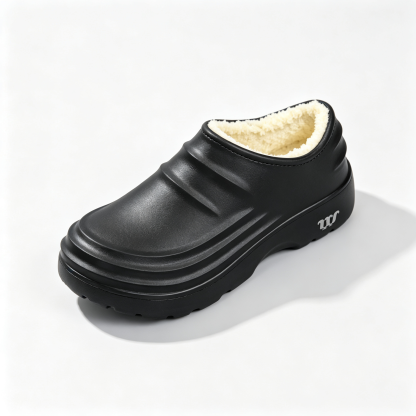 Plush Fleece Lining Rugged Non‑Slip Winter Slip‑On Shoes