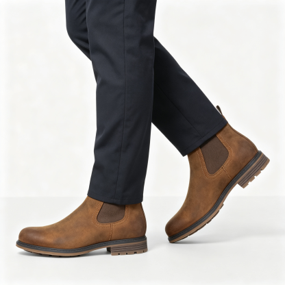 Men’s Classic Chelsea Boots, Stylish Slip-On Ankle Boots for Daily & Business Wear