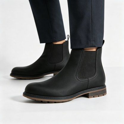 Men’s Classic Chelsea Boots, Stylish Slip-On Ankle Boots for Daily & Business Wear