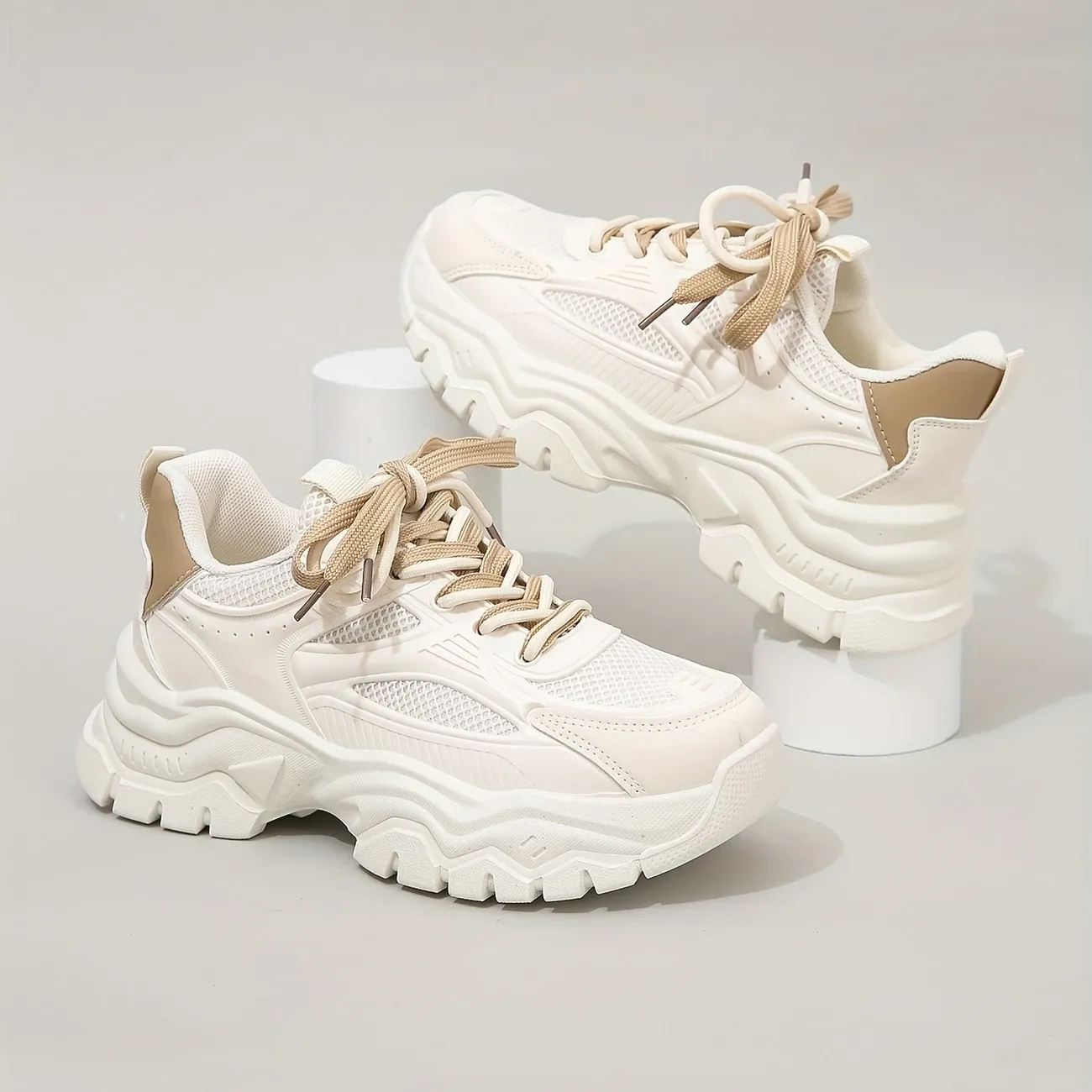 Womens Lightweight Platform Mesh Sneakers