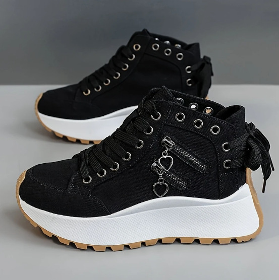 Women's All-Day Comfort Arch Support Cushioned Platform Wedge Heel High Sneakers