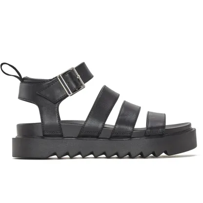 Women's Solid Color Buckle Platform Sandals