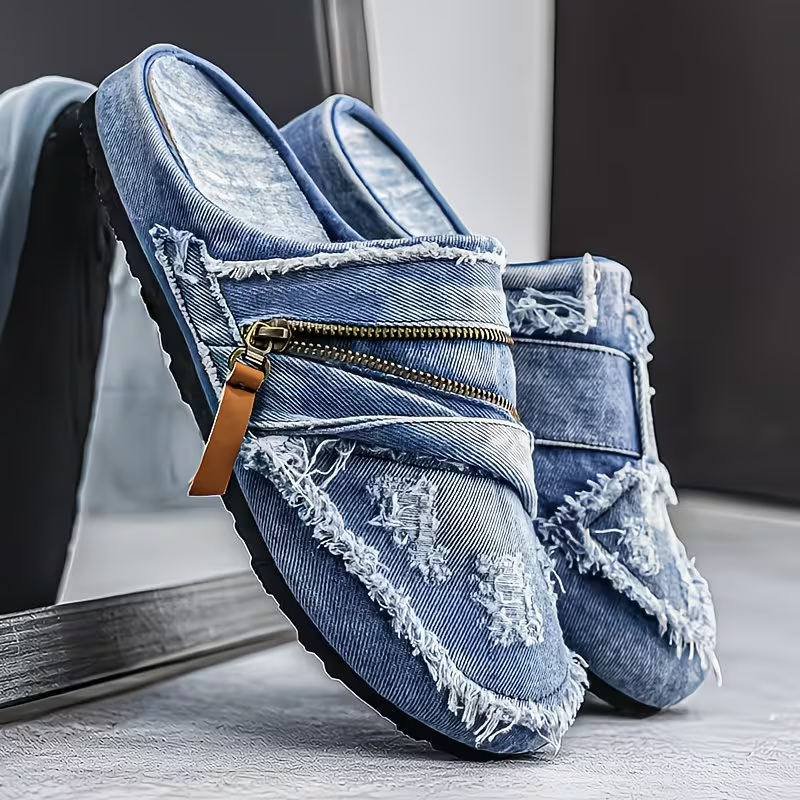 Men's Breathable And Comfortable denim slippers