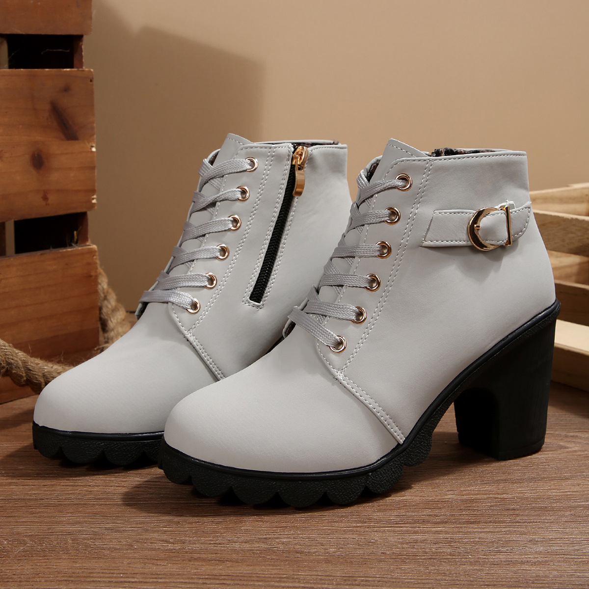 Women’s Chunky High Heel Ankle Booties
