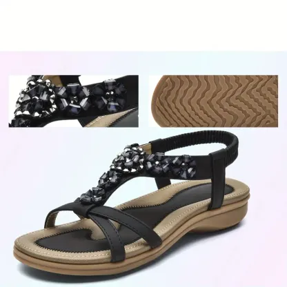 Comfortable Elastic Ankle Flats Sandals
