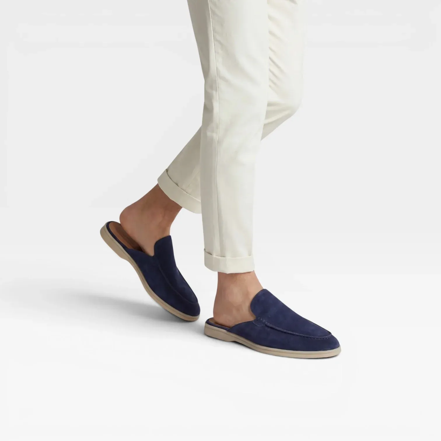 Men's Suede Mules – Backless Slip On Loafers Smart Casual Slides