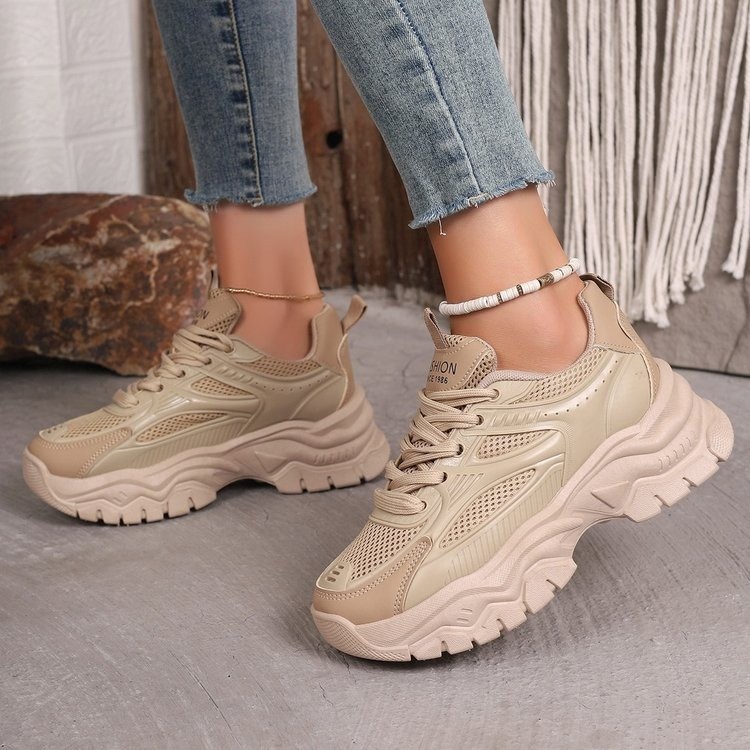 Womens Lightweight Platform Mesh Sneakers