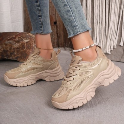 Womens Lightweight Platform Mesh Sneakers