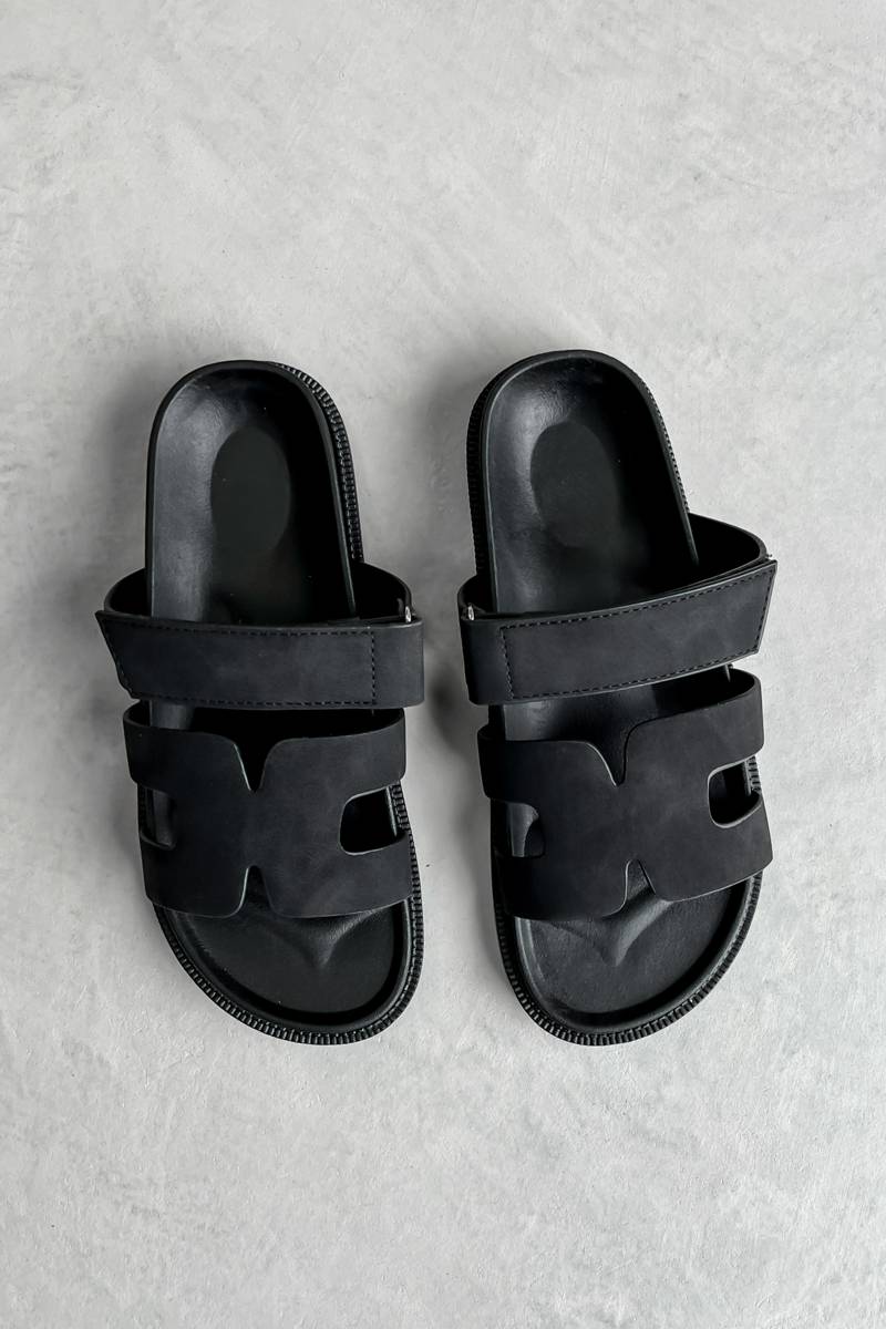 WOMENS LADIES SUMMER FLATFORM STRAP SLIDERS SLIP ON SANDALS