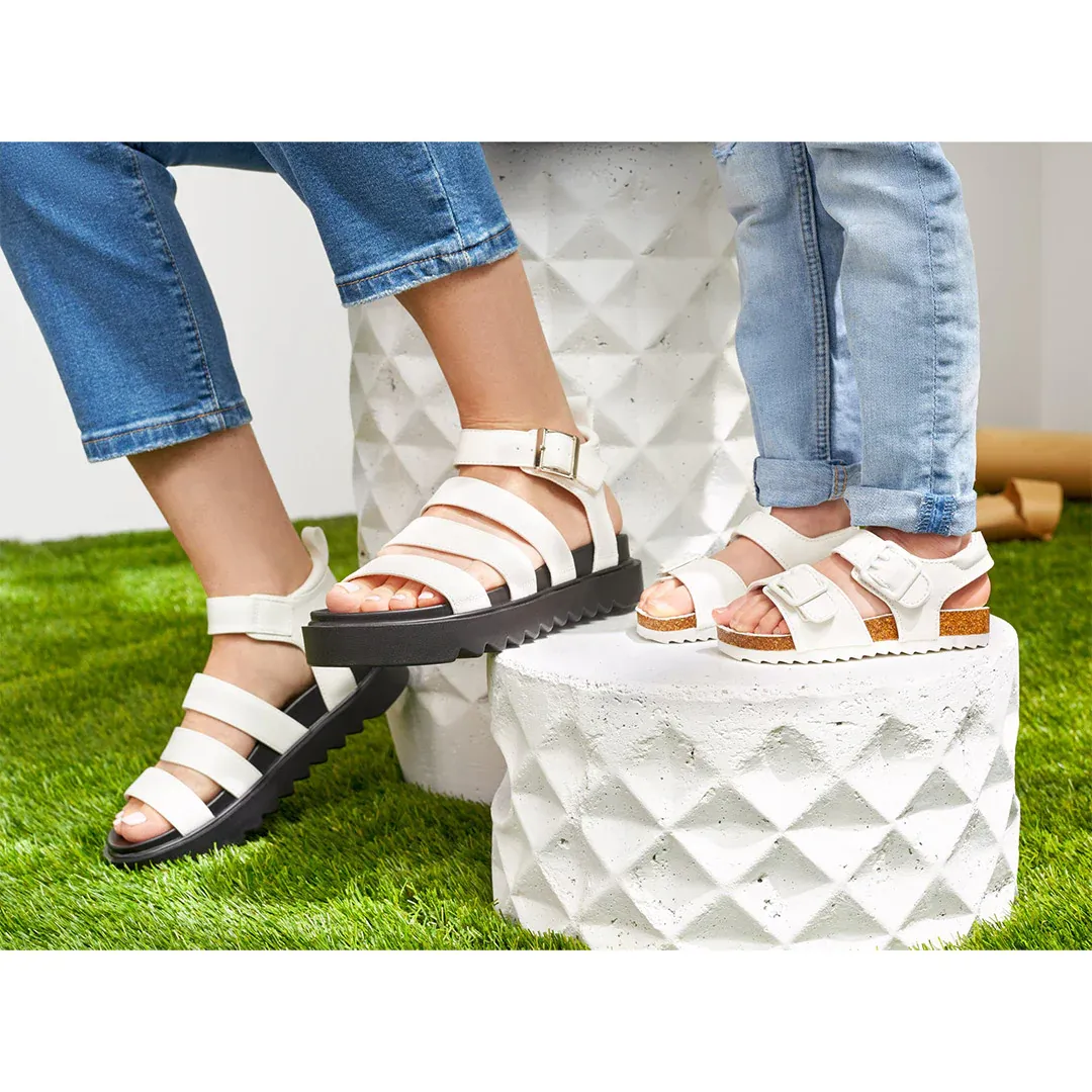 Women's Solid Color Buckle Platform Sandals