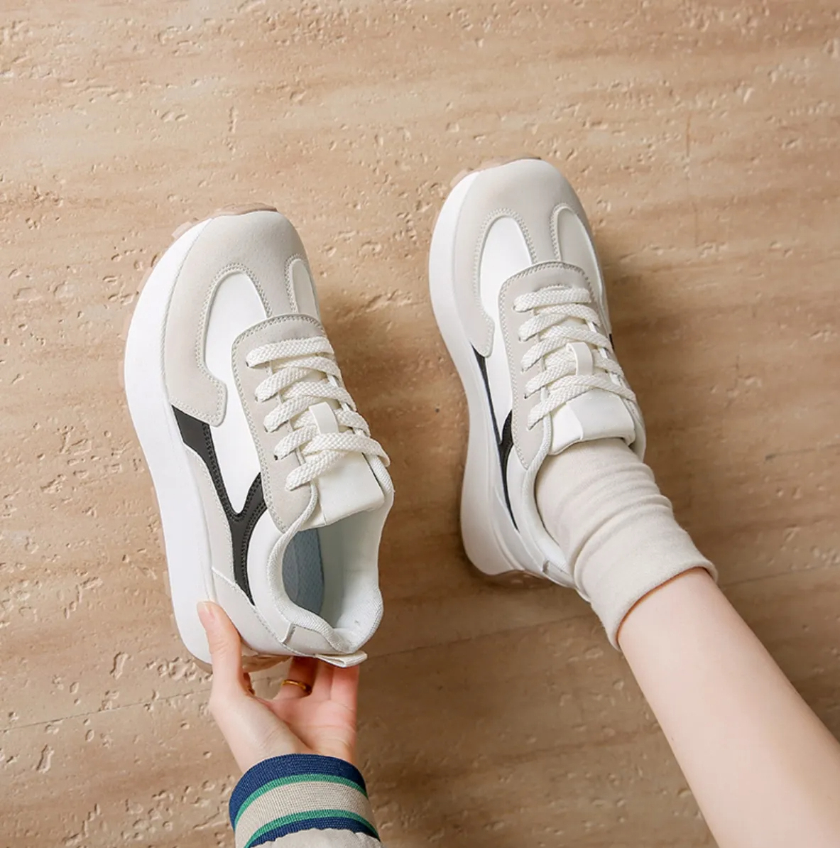 Women's Casual Breathable Orthopedic High-Heeled Walking Shoes