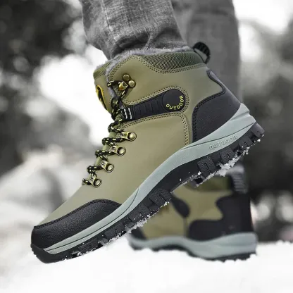 Outdoor Wear- Resistant Hiking Shoes Men Padded High-top Warm Casual Snow Boots