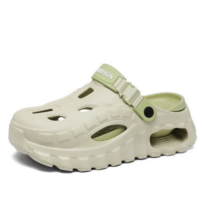 Men's Summer Slippers Outdoor Driving Dual Use Closed Toe CoolHollow Shoes