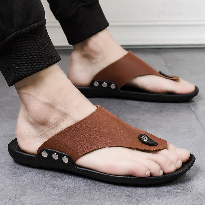 Men's Non-Slip Slip Leather Sandals