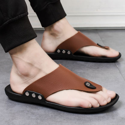 Men's Non-Slip Slip Leather Sandals