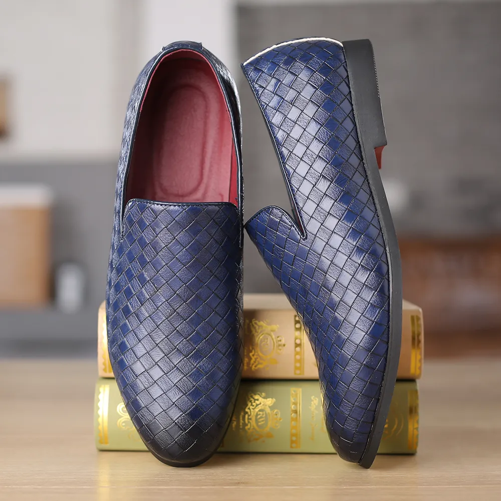 Braided Shoes Breathable Business Casual Handmade Loafers