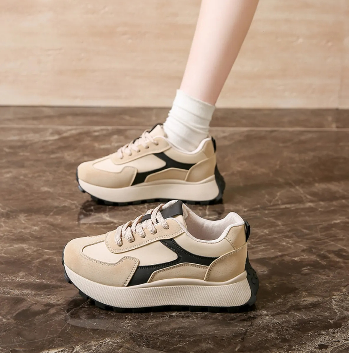 Women's Casual Breathable Orthopedic High-Heeled Walking Shoes