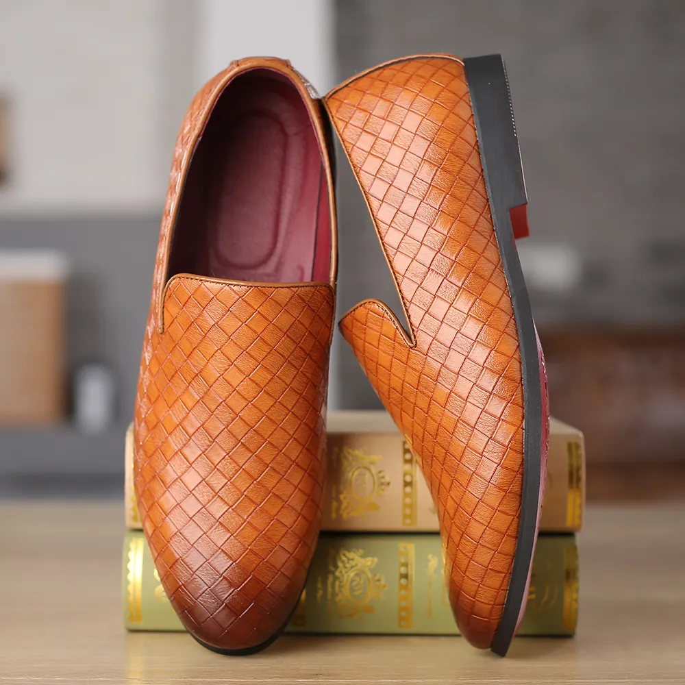 Braided Shoes Breathable Business Casual Handmade Loafers