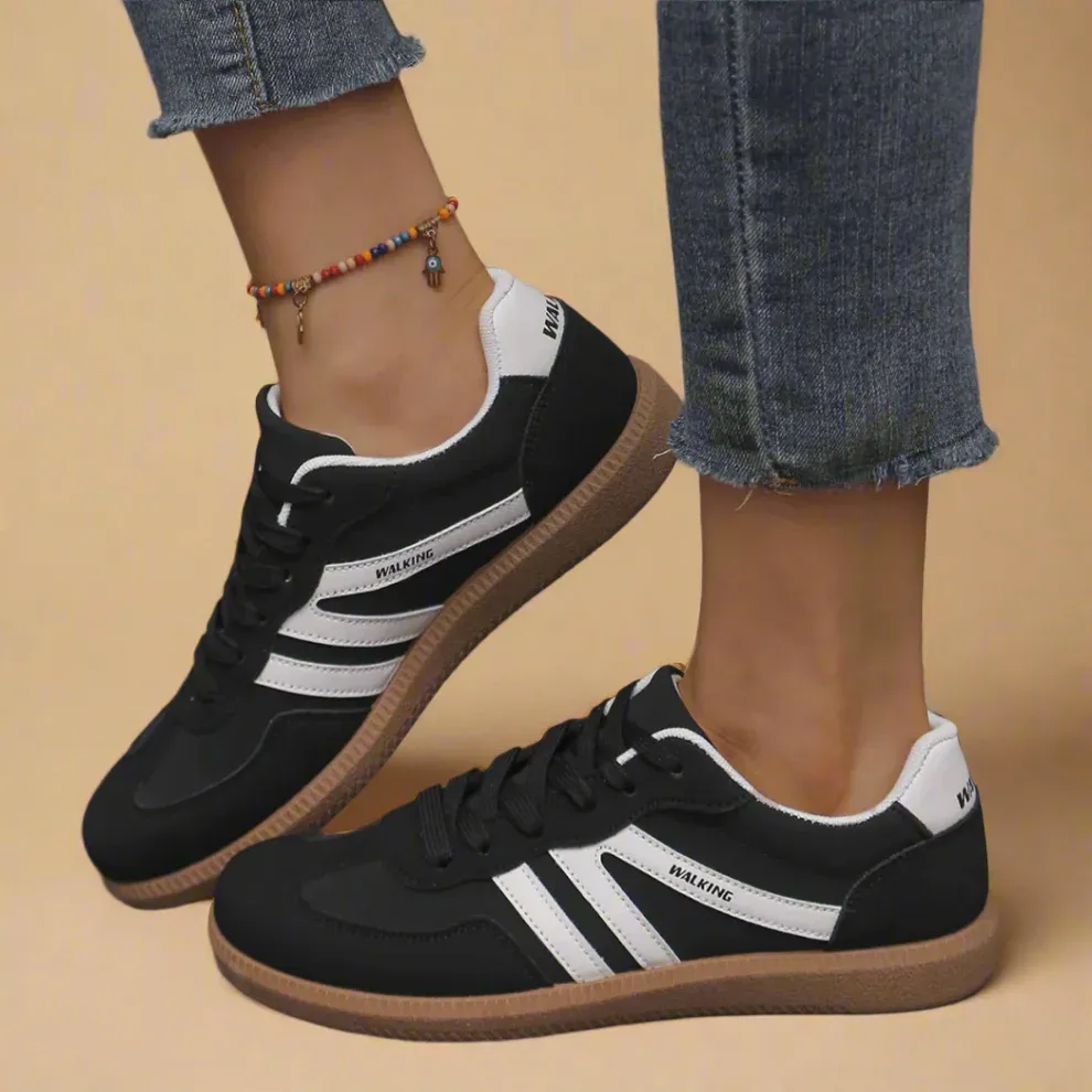 Women Orthopedic Shoes Comfortable Arch-support Leather Traction Vulcanized