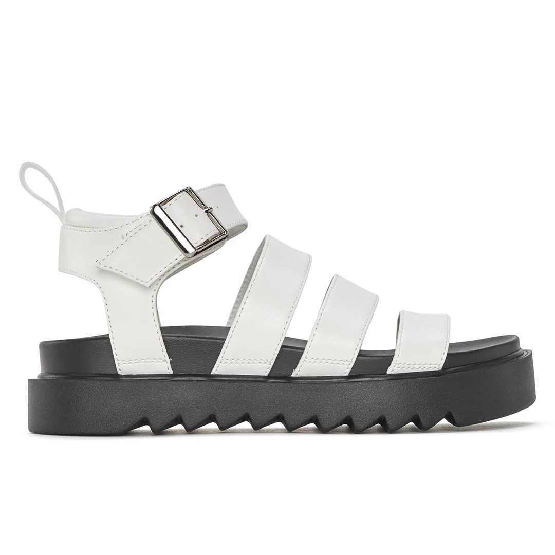 Women's Solid Color Buckle Platform Sandals