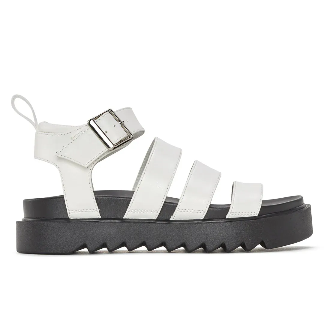 Women's Solid Color Buckle Platform Sandals