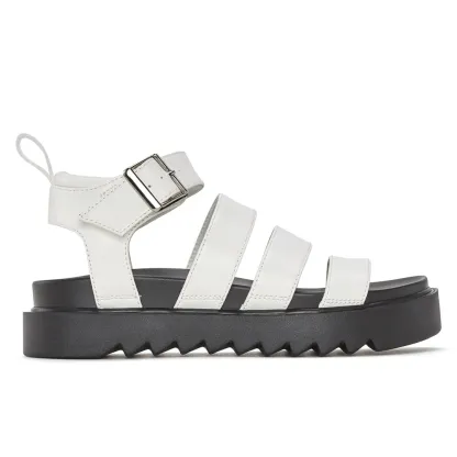 Women's Solid Color Buckle Platform Sandals