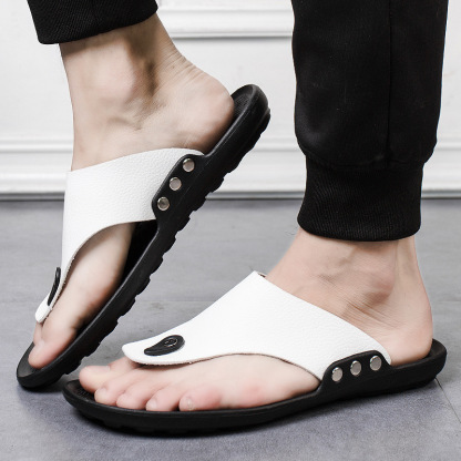 Men's Non-Slip Slip Leather Sandals